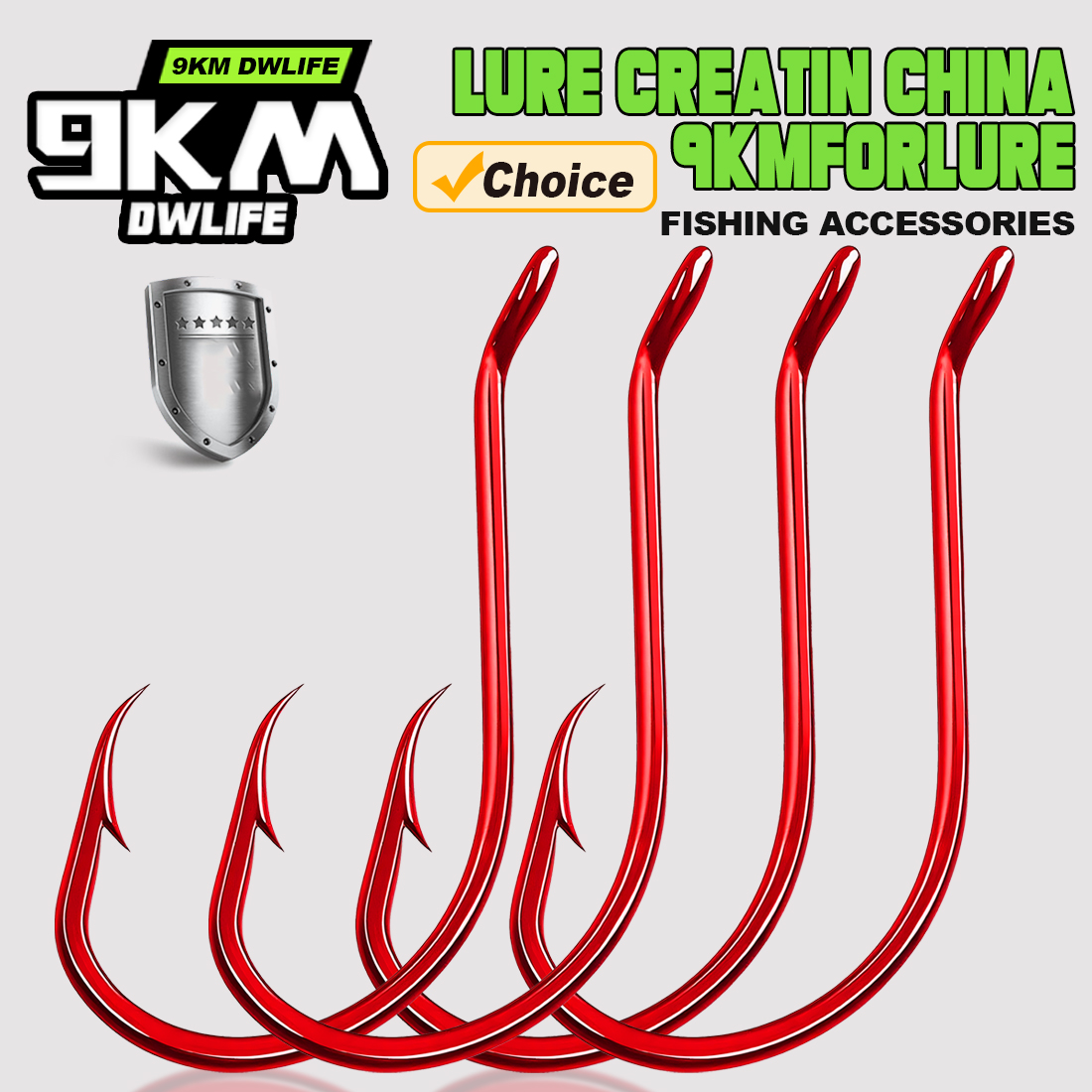 Fishing Hook Circle - 9KM 100Pcs 문어 후크 레드 엑스트라