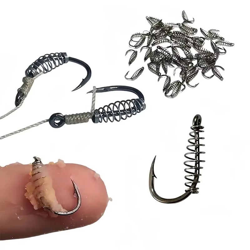10-60개 고탄소강 스프링 낚시 바늘 미늘 달린 회전 - Fishing Hook Circle 리뷰 및 가격